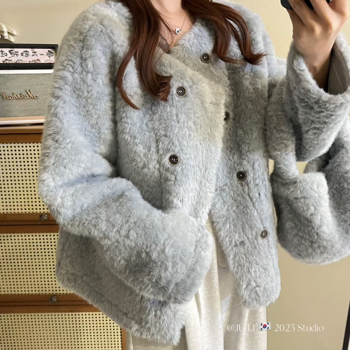 XD（109.9～199.9）拍这个备注编码新款毛毛外套加厚休闲上衣外套