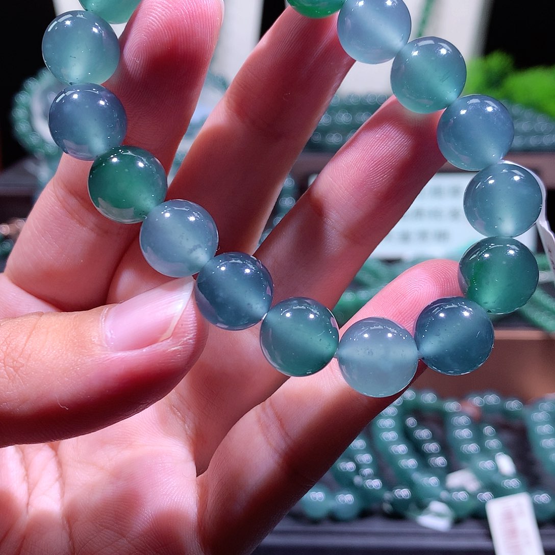 翡翠未镶嵌手链天然a货翡翠手串12