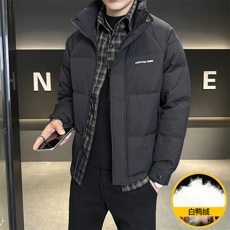 假两件立领男士高档羽绒服潮牌外套设计款加厚保暖防寒潮牌冬装男