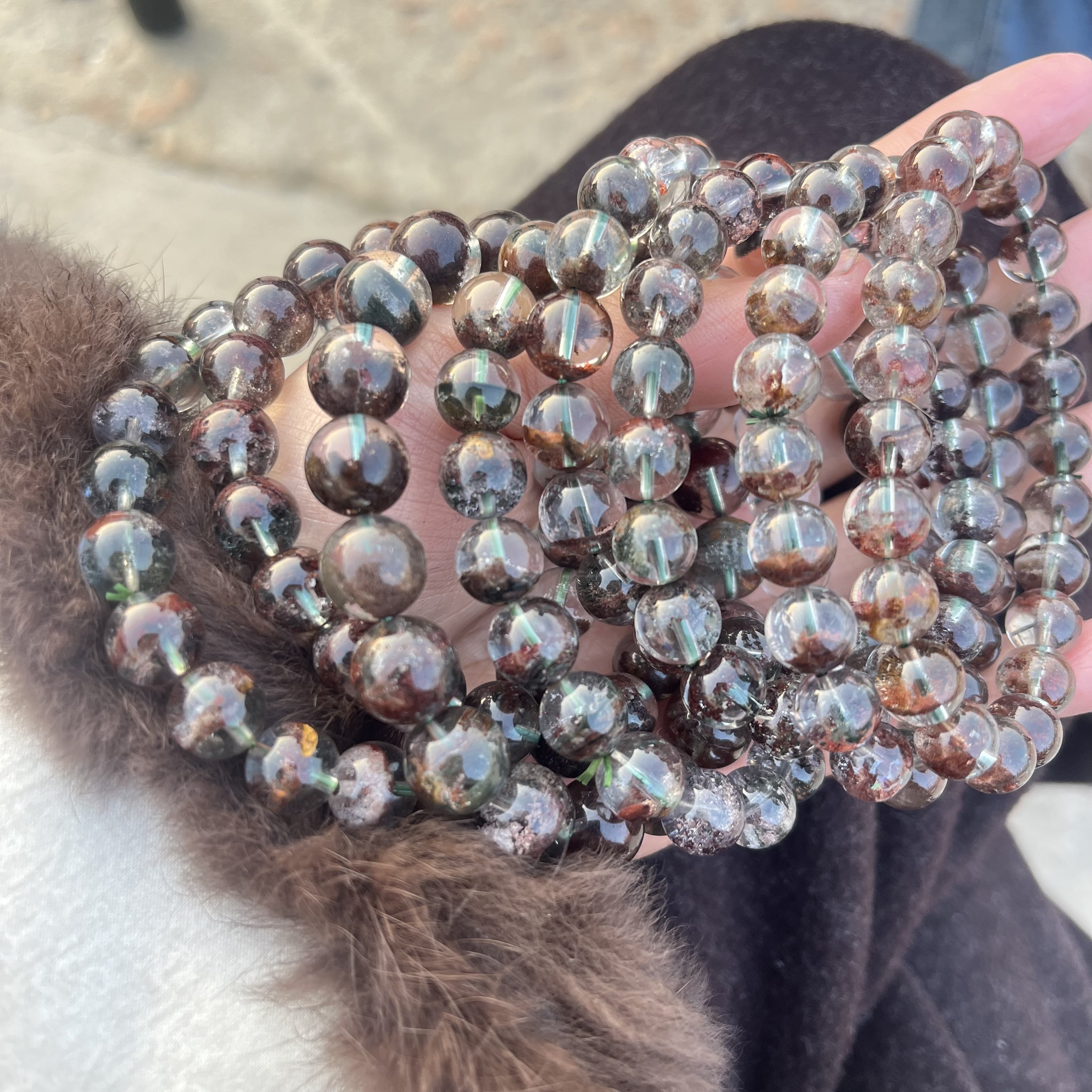 【梵东甄选】A141-天然福利红幽灵9MM水晶手串手链-多样性发其一