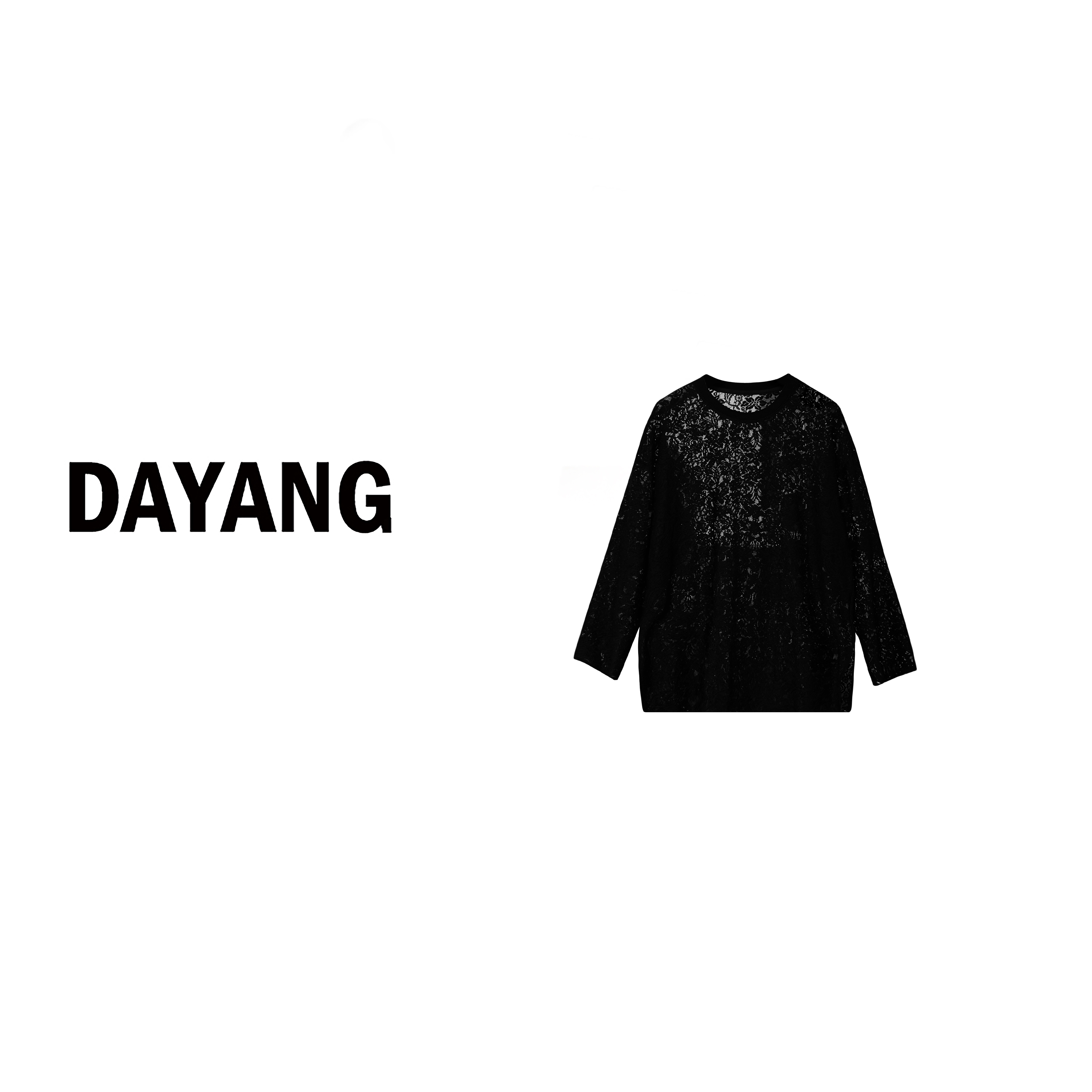 【DAYANG】多元腰果花 黑色蕾丝薄纱罩衫微透叠穿上衣