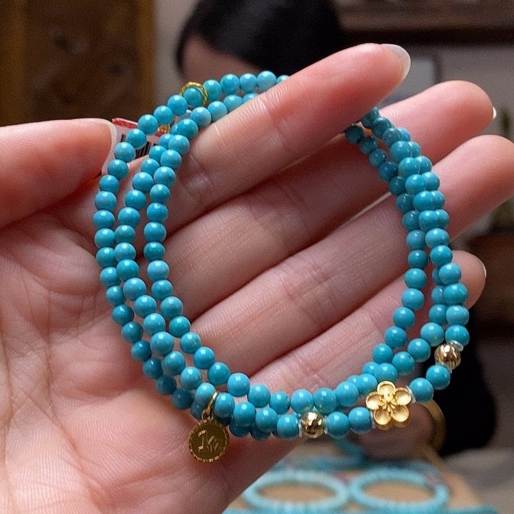 绿松石珠宝奇石18K金镶嵌