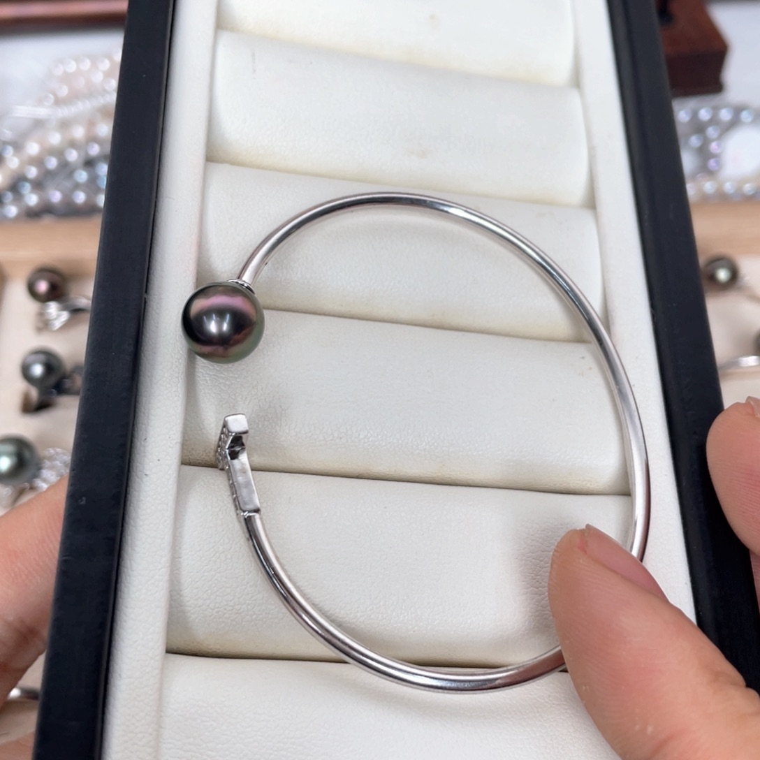 银S925镶嵌手绳海水珍珠
