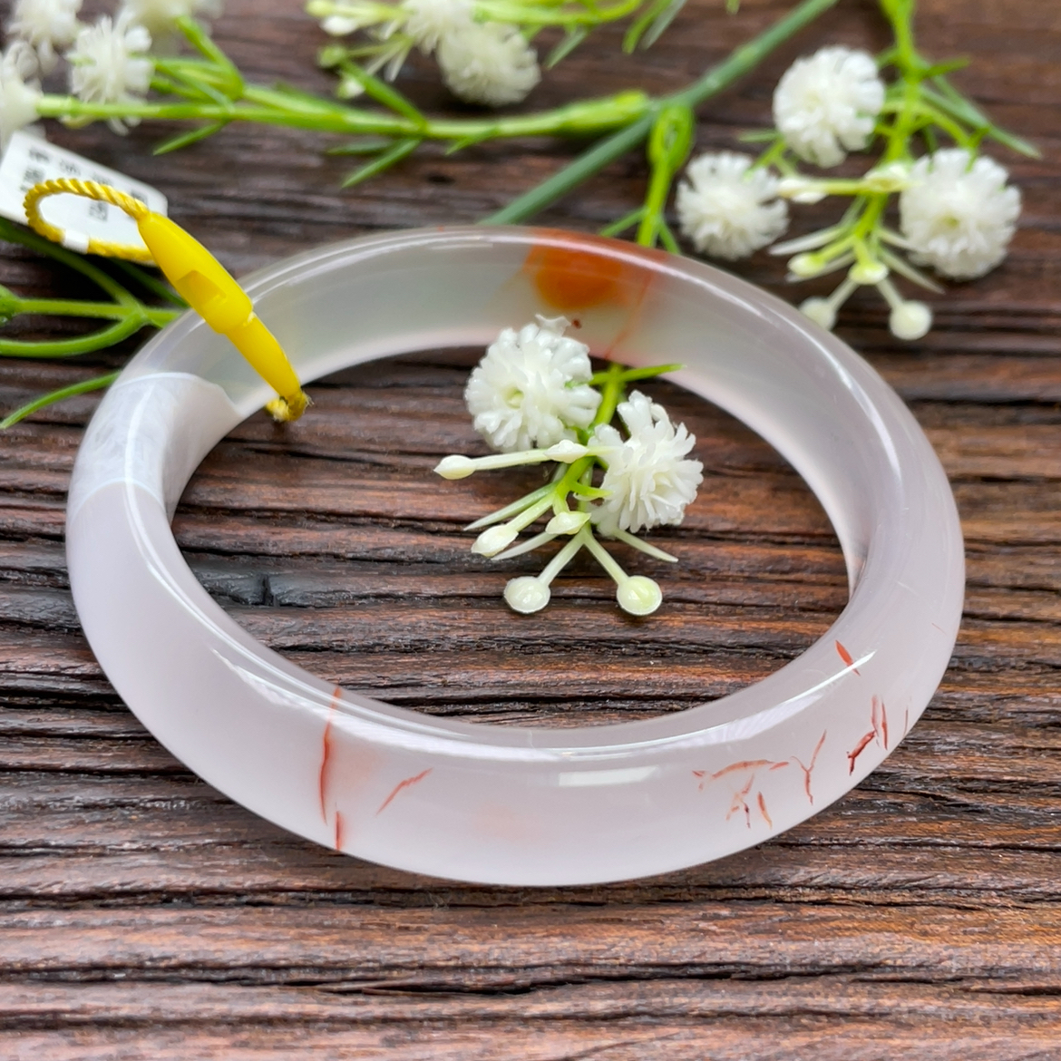 保正保真川料南红玛瑙时尚女款手镯高冰透色特色意境镯子圈口55mm