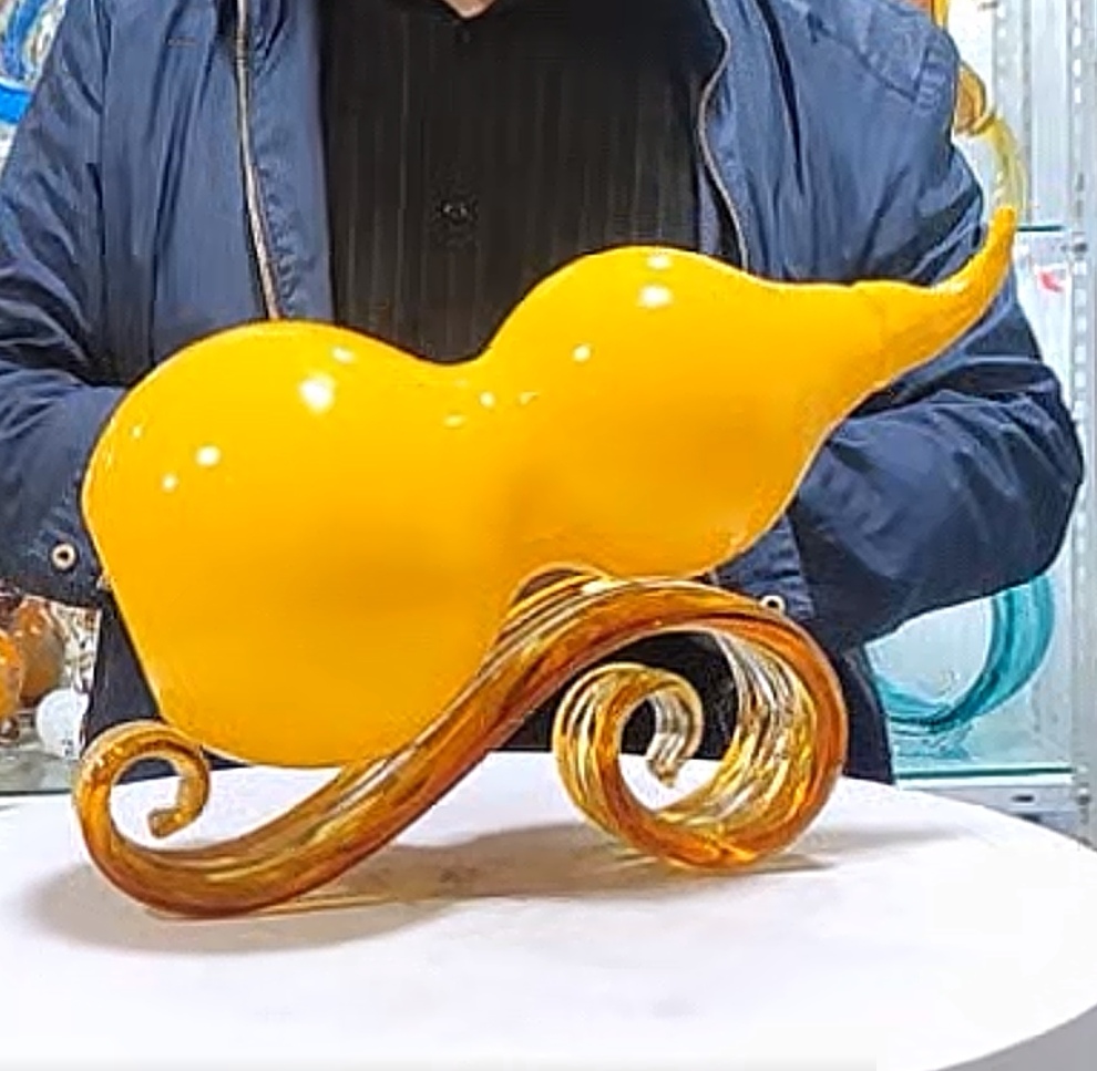 手工琉璃鸡油黄葫芦万事如意创意桌面摆件