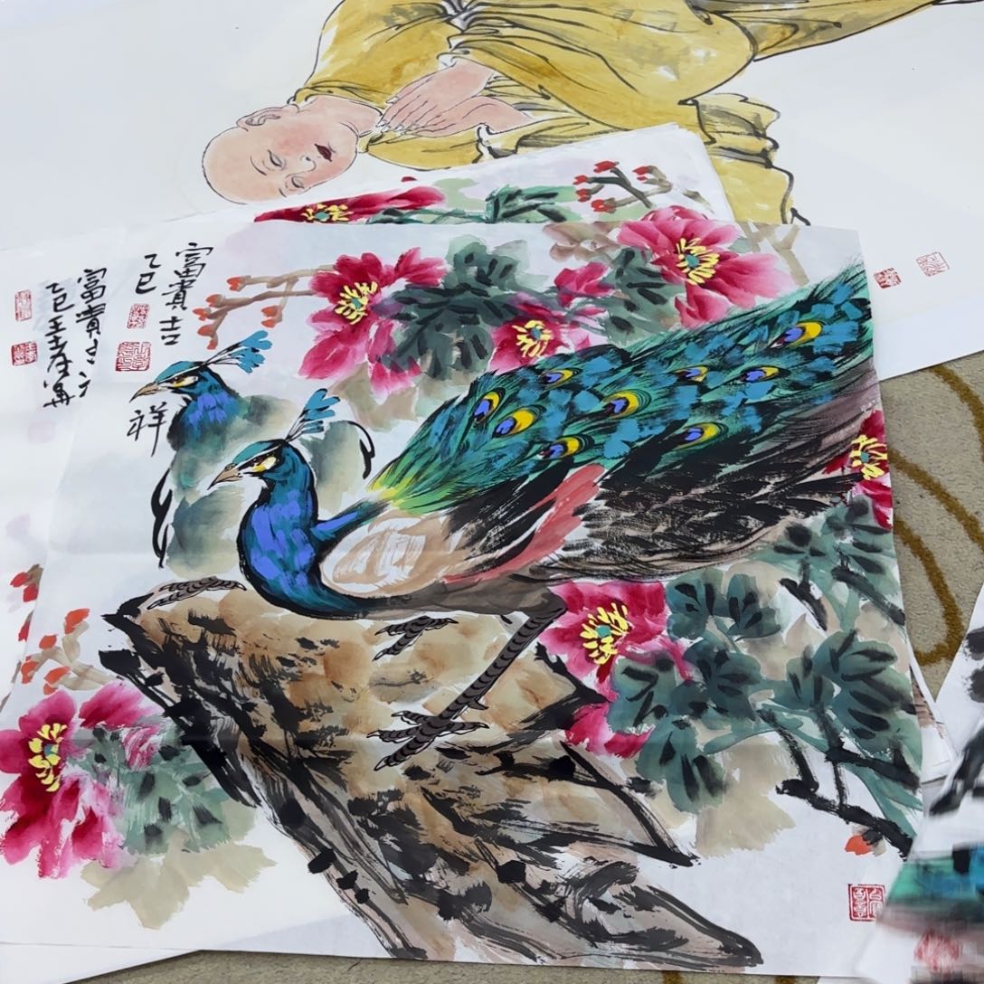 国画王孝华斗方童
