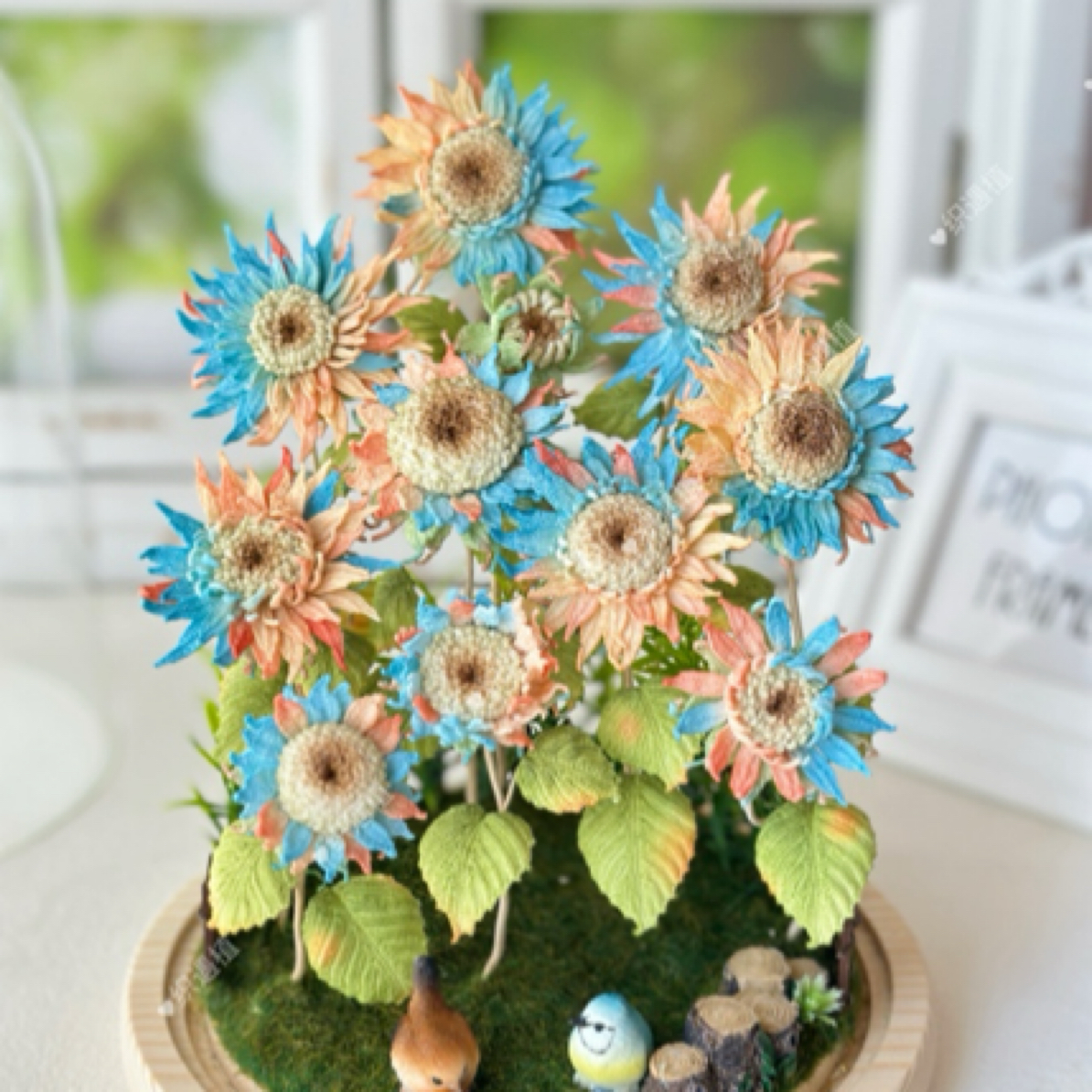 纯手工微钩针编织植物花卉创意轻奢欧式玄关卧室摆件工艺品摆设