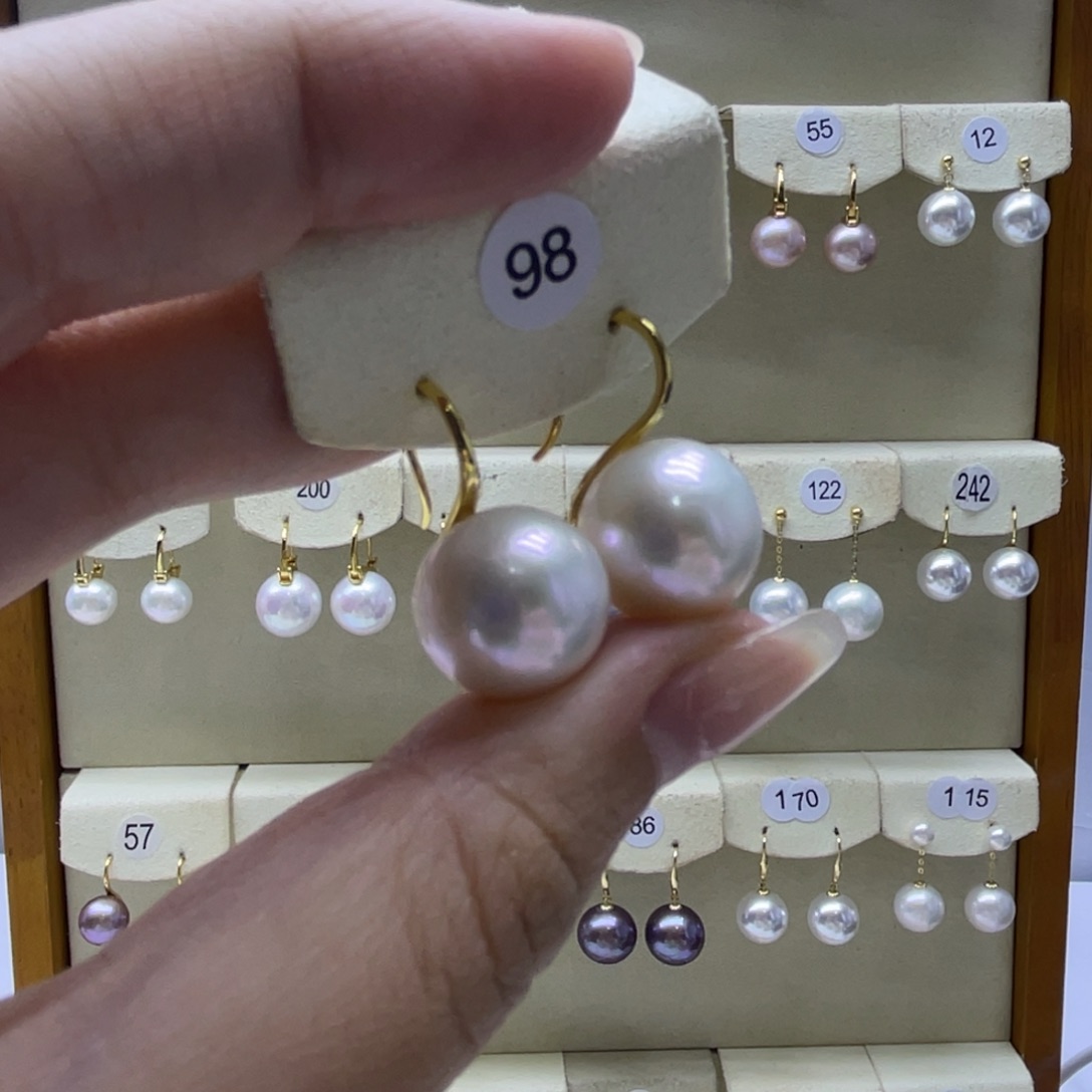 淡水珍珠耳饰银S925镶嵌