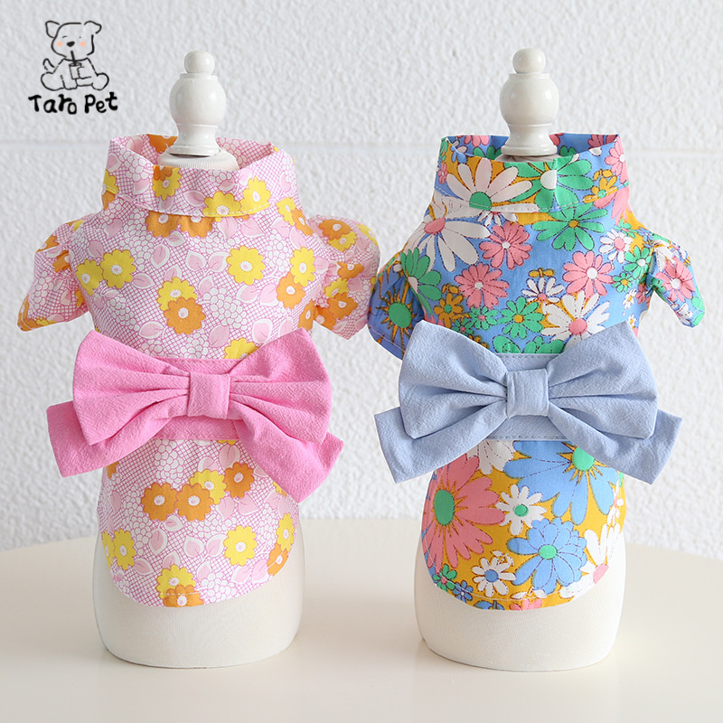 宠物和服浴衣粉蓝碎花 2025春夏新款 狗狗猫咪服装宠物