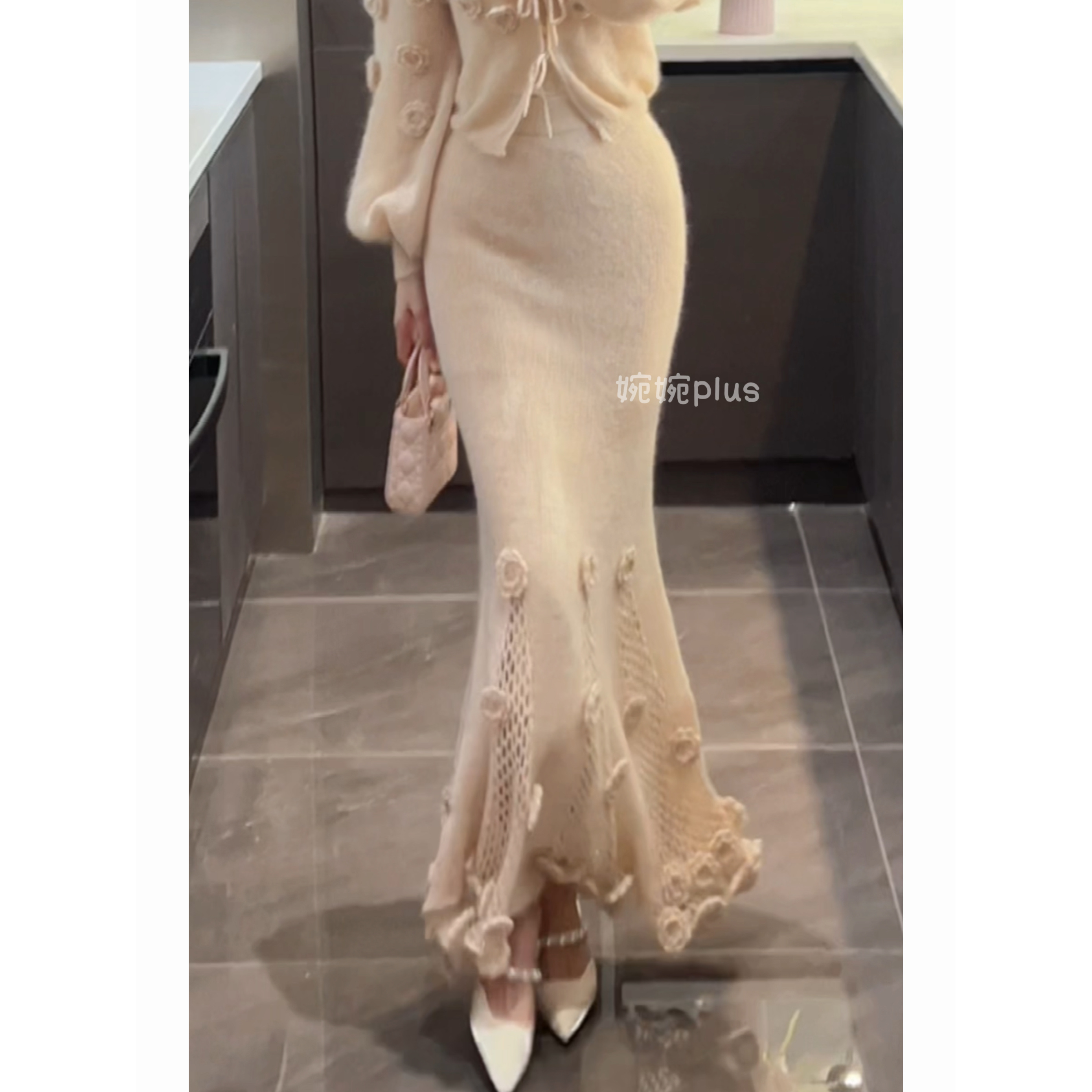 【婉婉定制】【柔雾蔷薇】半裙预CDW4QZ1356D蕾丝时尚国风长款修身