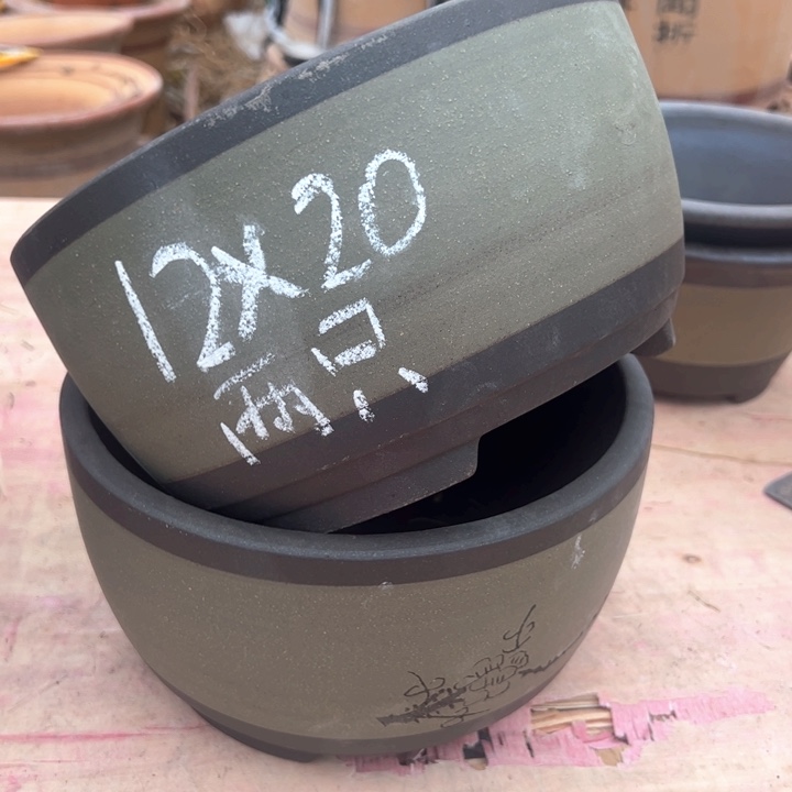 红陶紫砂碗盆口20