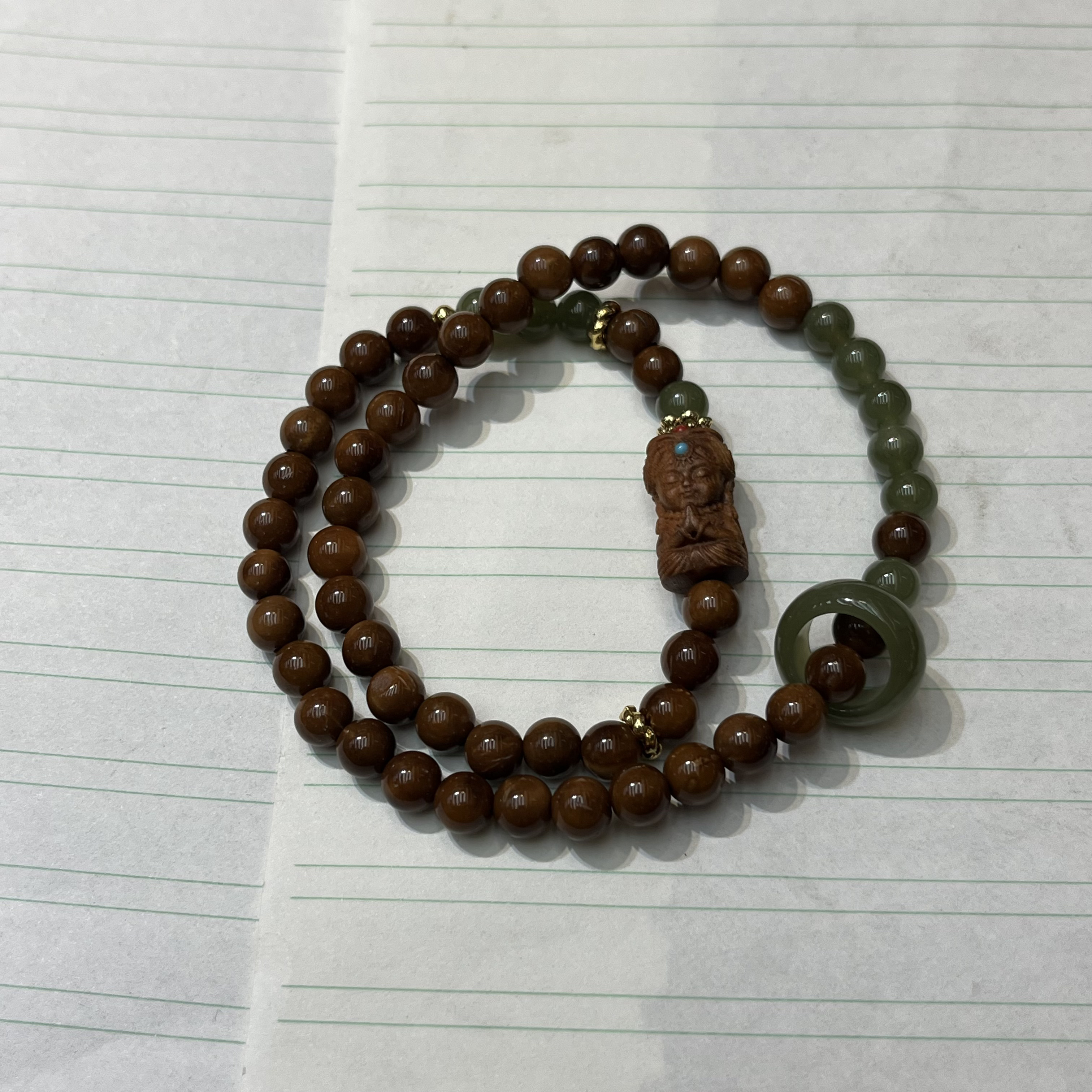 0810-库克配和田玉多圈手串6mm