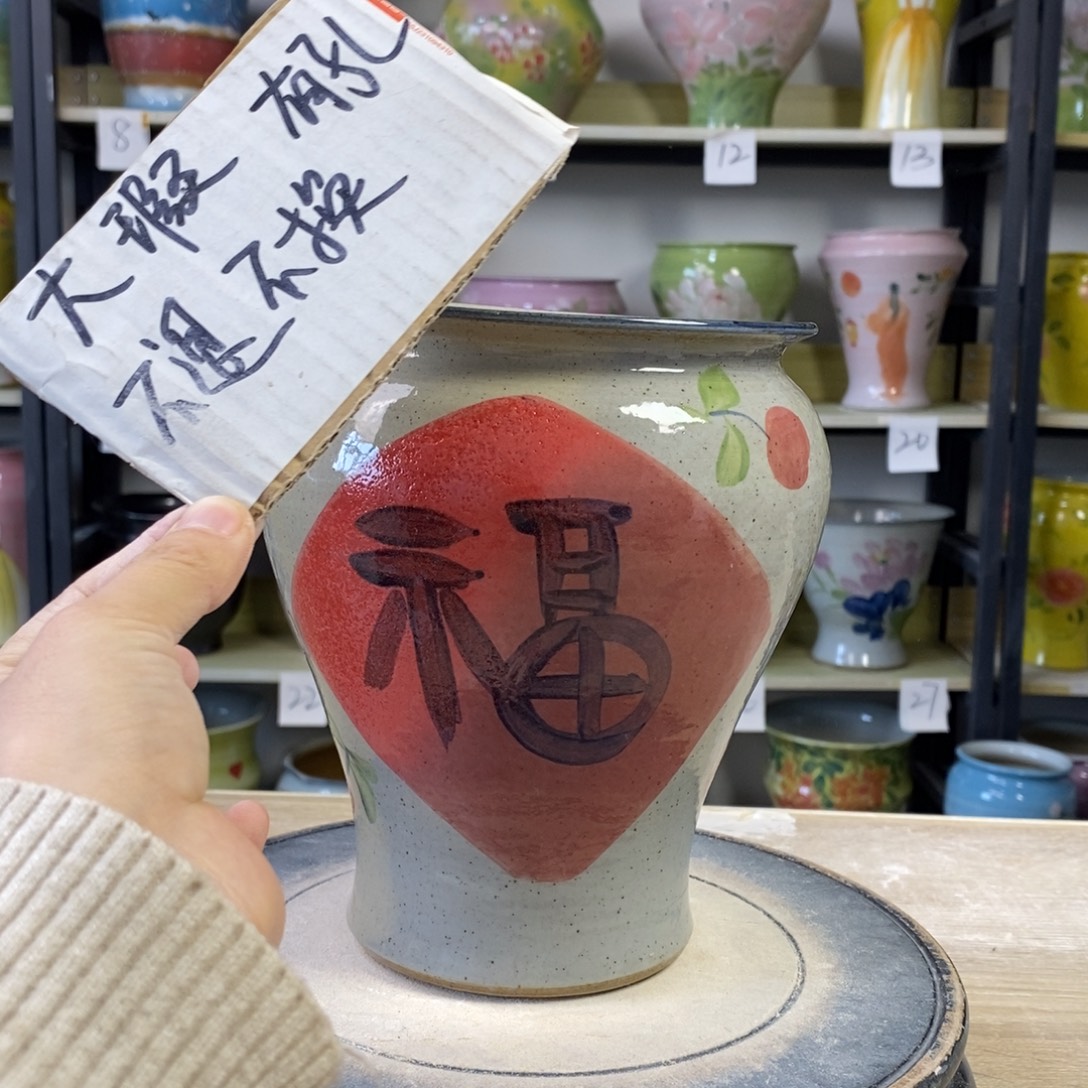 景德镇手工手绘陶瓷花盆