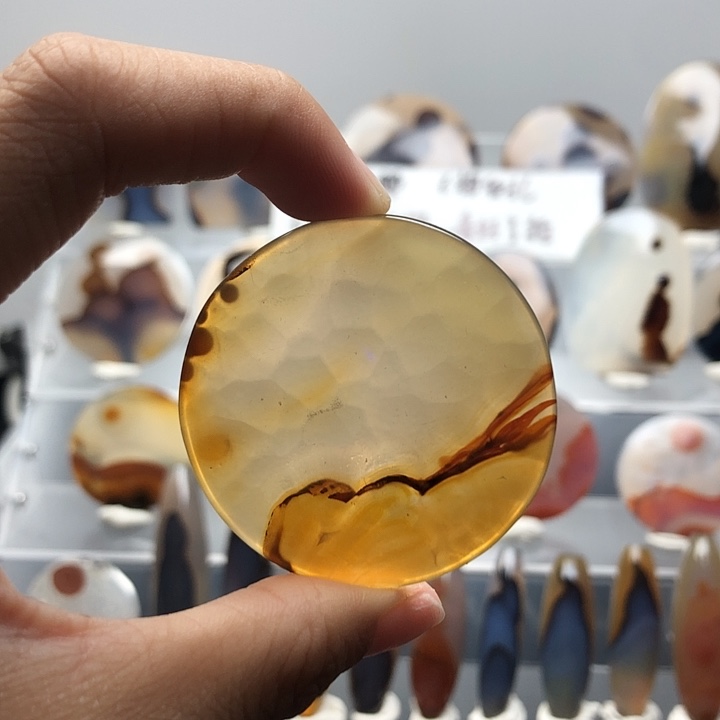玛瑙/玉髓银S925镀金镶嵌珠宝半成品109