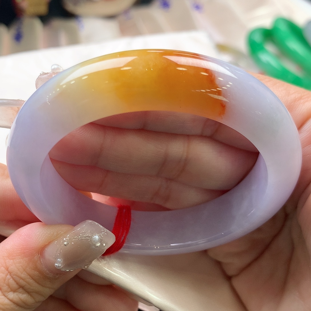 翡翠未镶嵌手镯53.3正圈