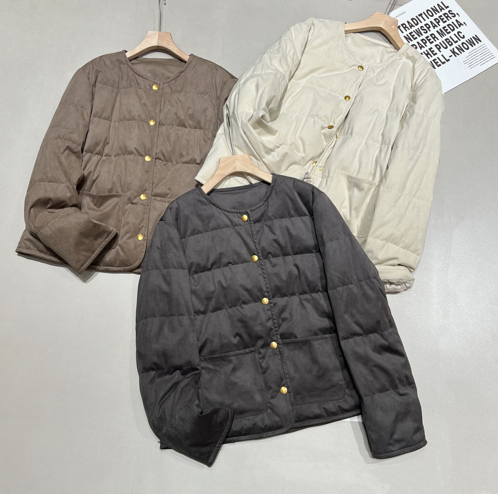 M1750气质百搭圆领短款羽绒服 衣长58 款号ZZ4176