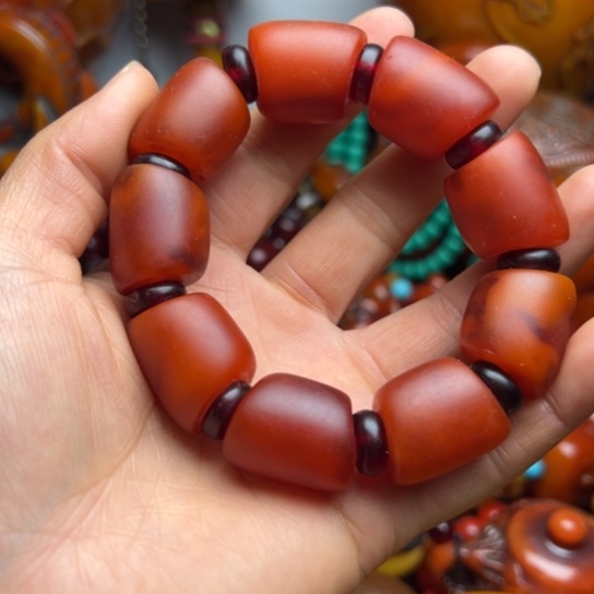 琥珀（花珀）手串未镶嵌蜜蜡