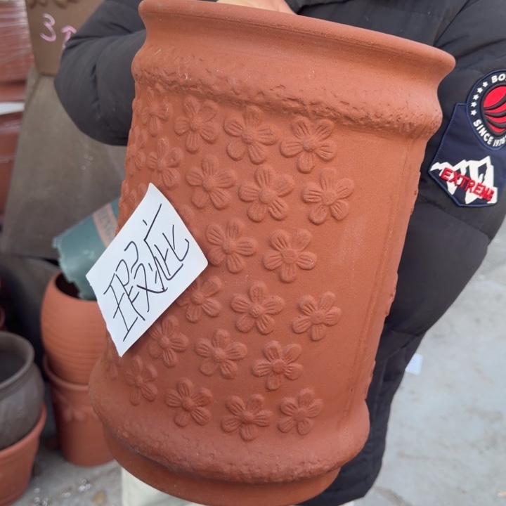 紫砂花盆口25高37宜兴紫砂底部瑕疵