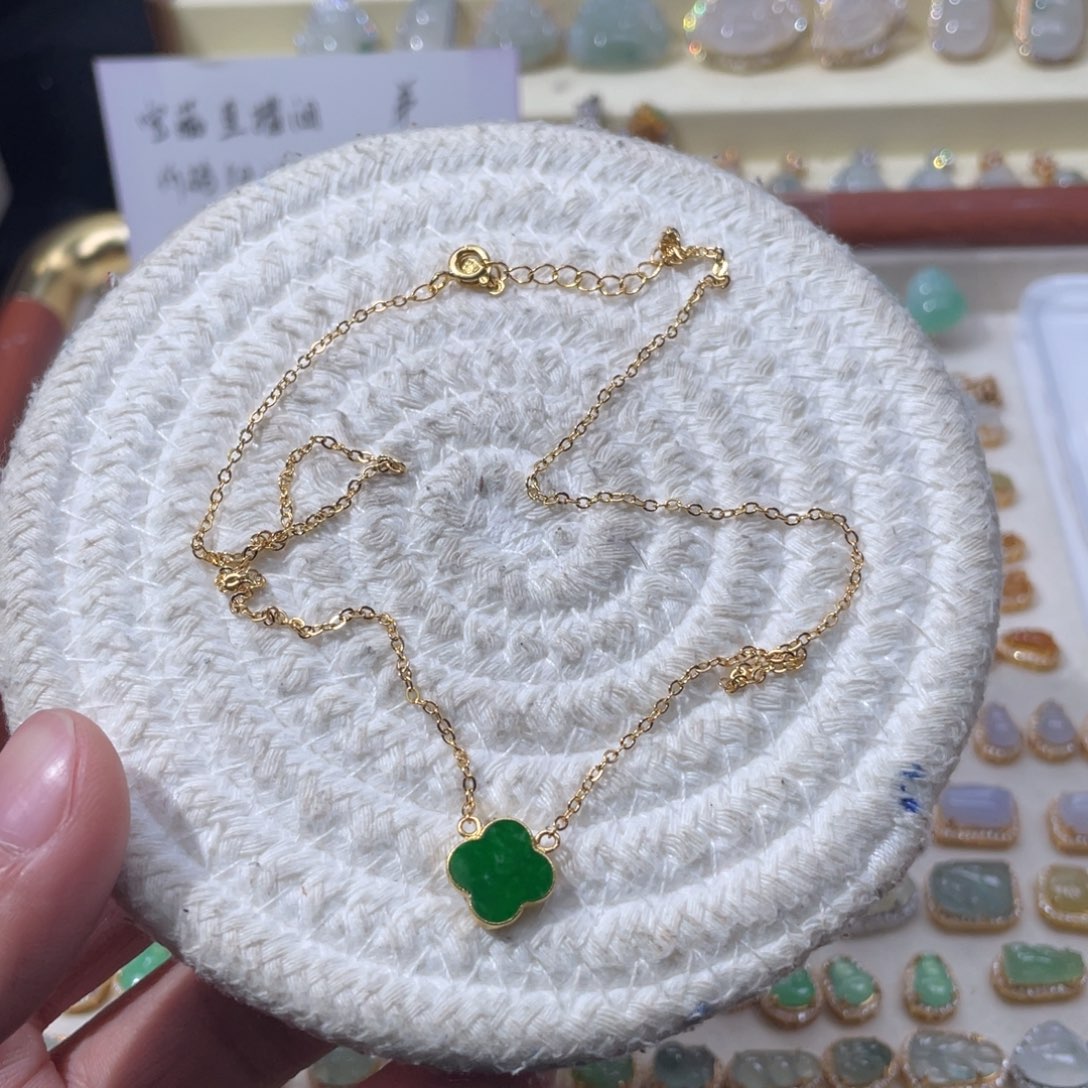 翡翠银S925镶嵌颈饰