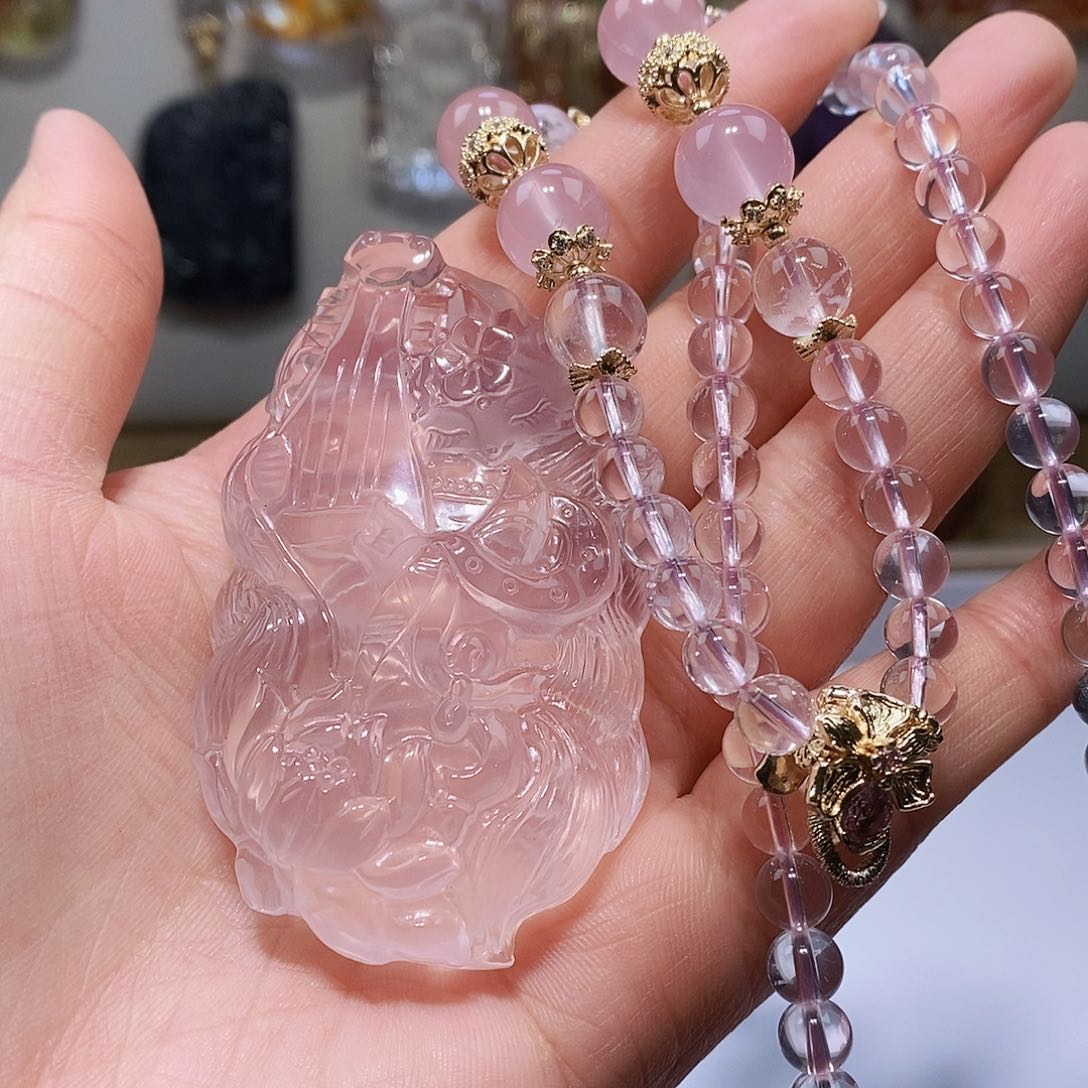 水晶水晶吊坠未镶嵌飞***猪