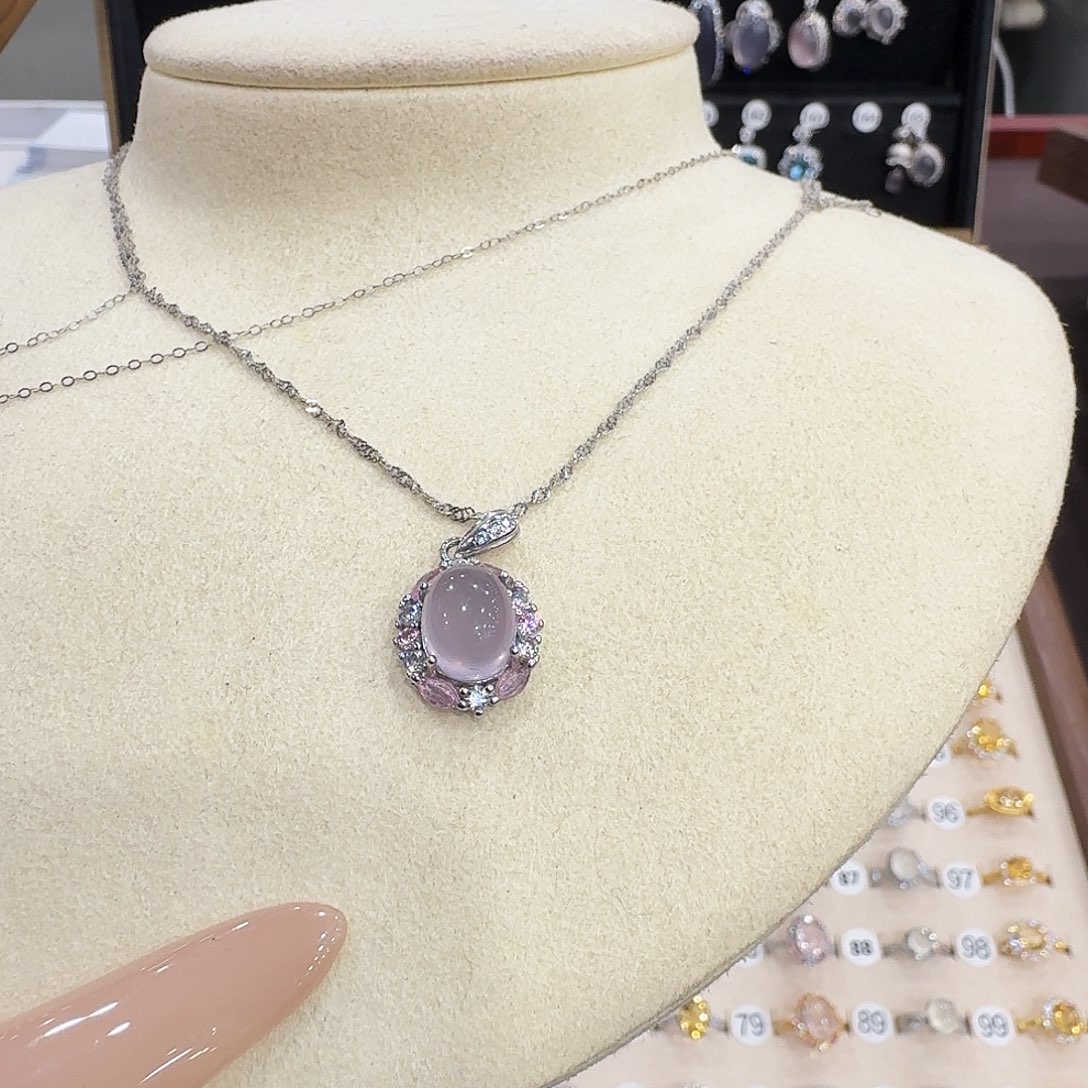 喜***人萤石颈饰银S925镶嵌