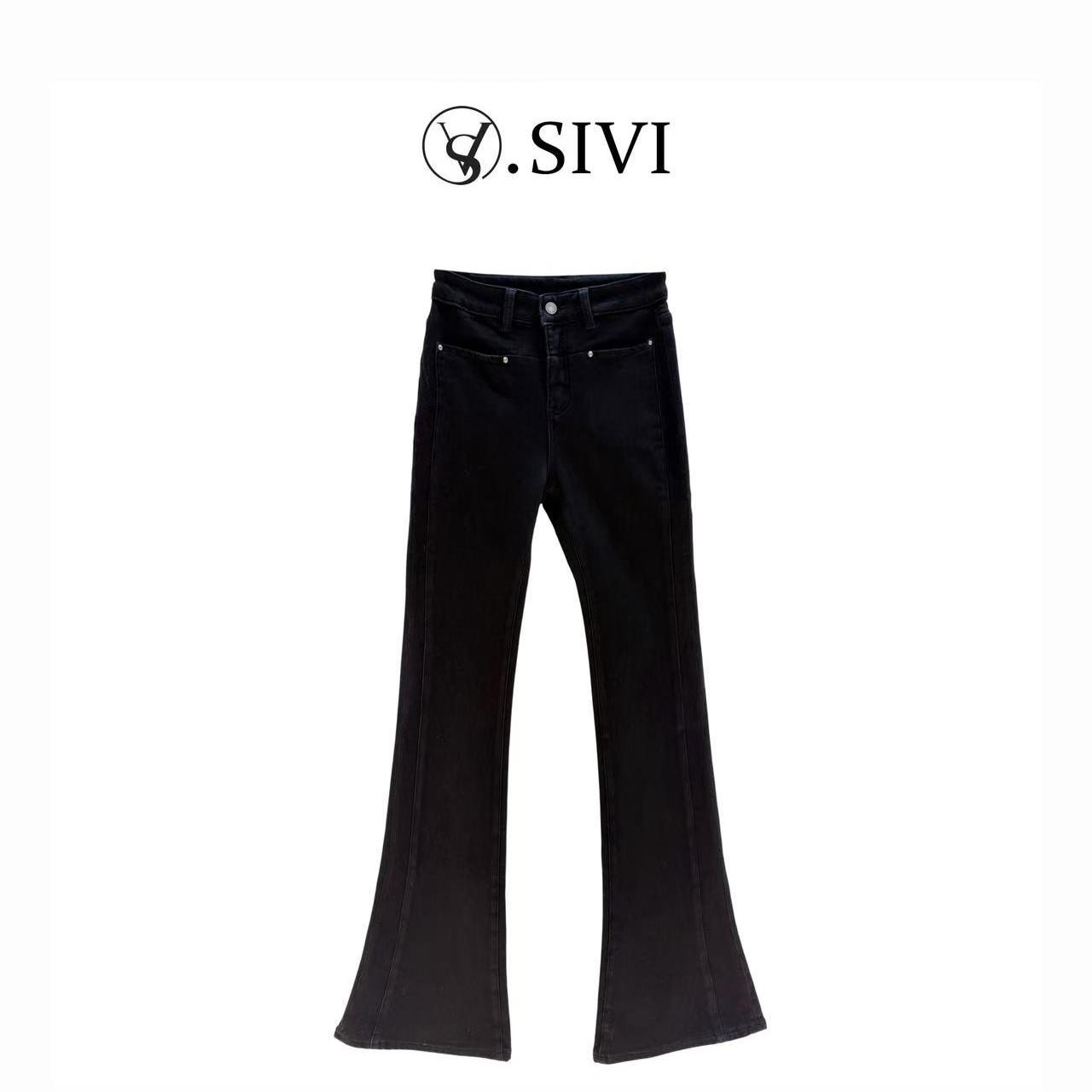 熙薇【复古七零】2025冬季新款设计师显瘦显腿长加绒喇叭裤H6662