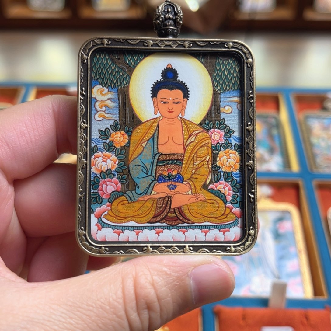 吊坠阿弥 青海热贡唐卡