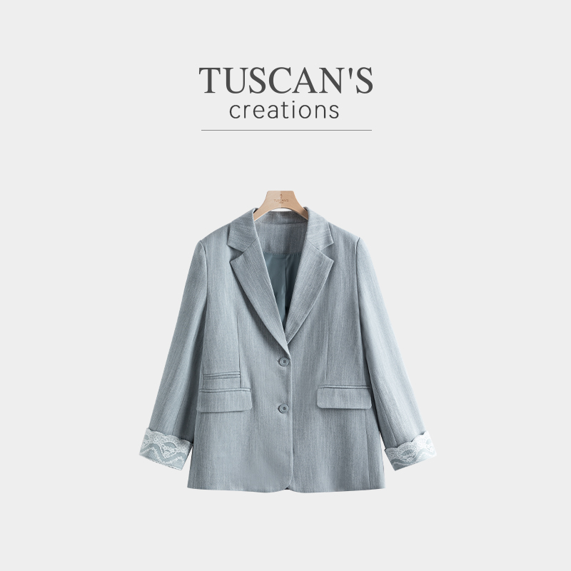TUSCAN'S CREATIONS春季新品欧若风气质百搭女士薄款简约西装外套