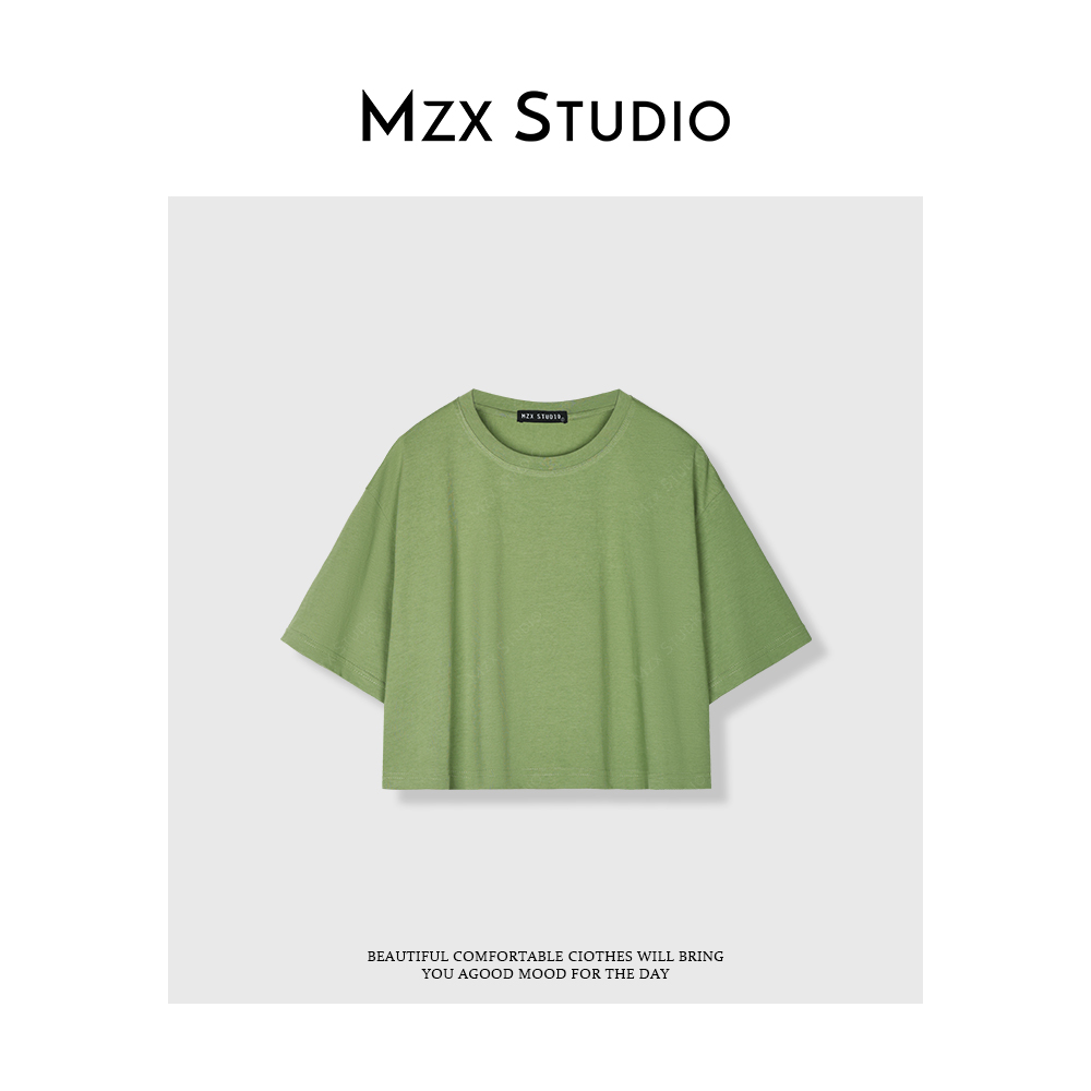 MZX 夏季圆领纯色简约风短袖T恤 SY8837-P
