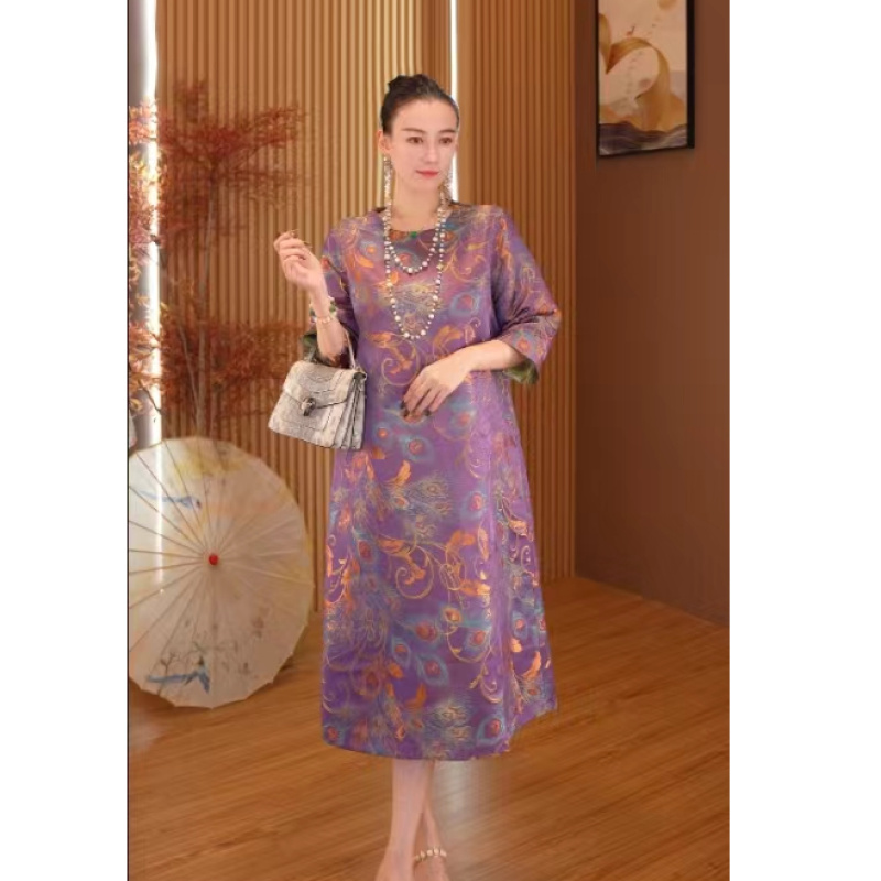 雀与盈辉｜秋季新款双面穿新中式女装连衣裙2024B714-夏秋布卓尔仓