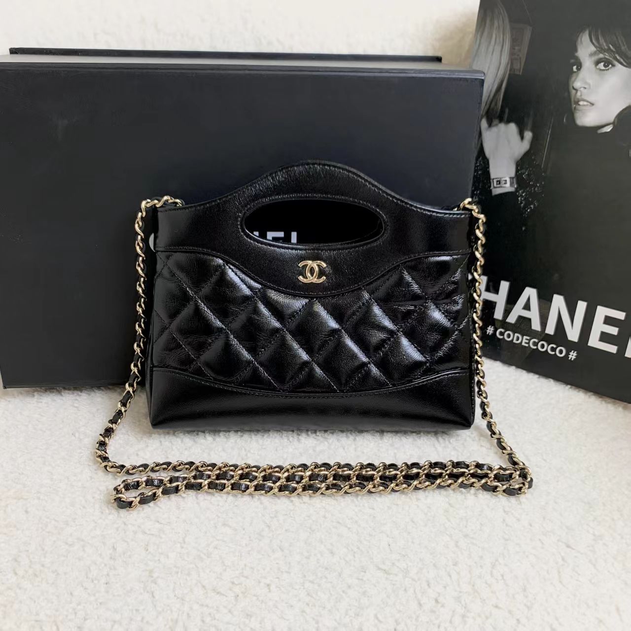 99新 Chanel/香奈儿 黑金油腊31bag/38964396/12期免息/代卖服务