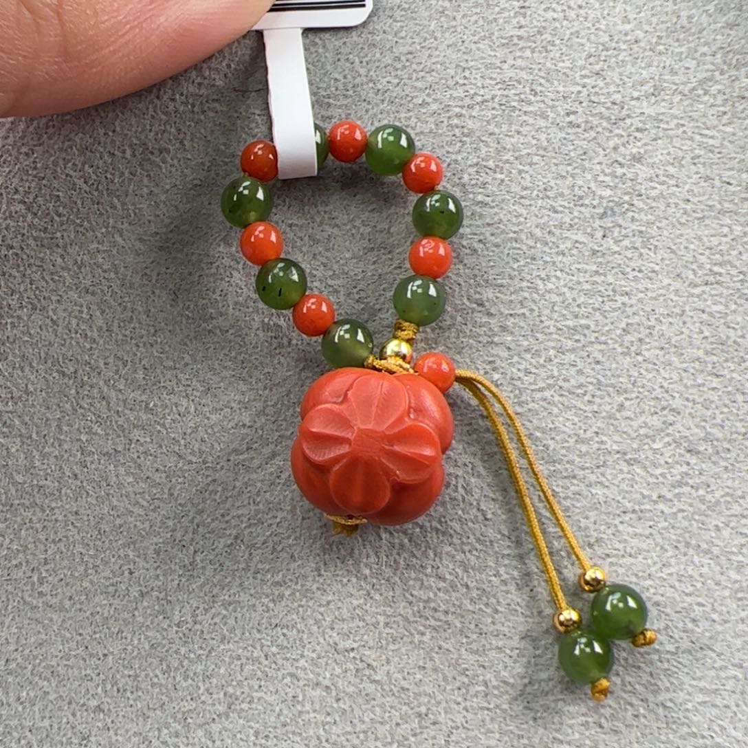 未镶嵌（万能扣柿子滴流11+）南红玛瑙