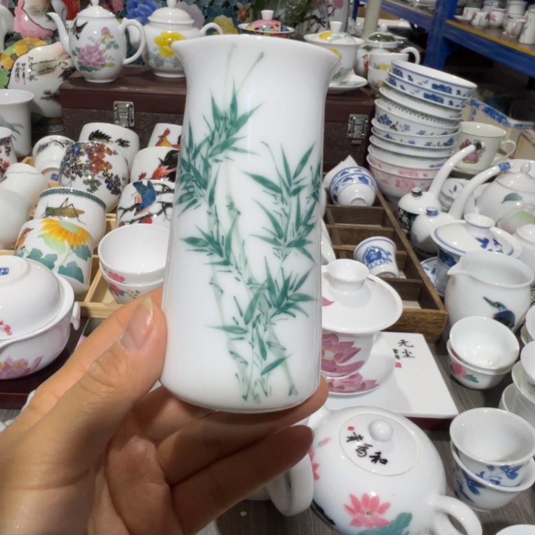 醴陵瓷直播供货基地炸福利手绘分酒器