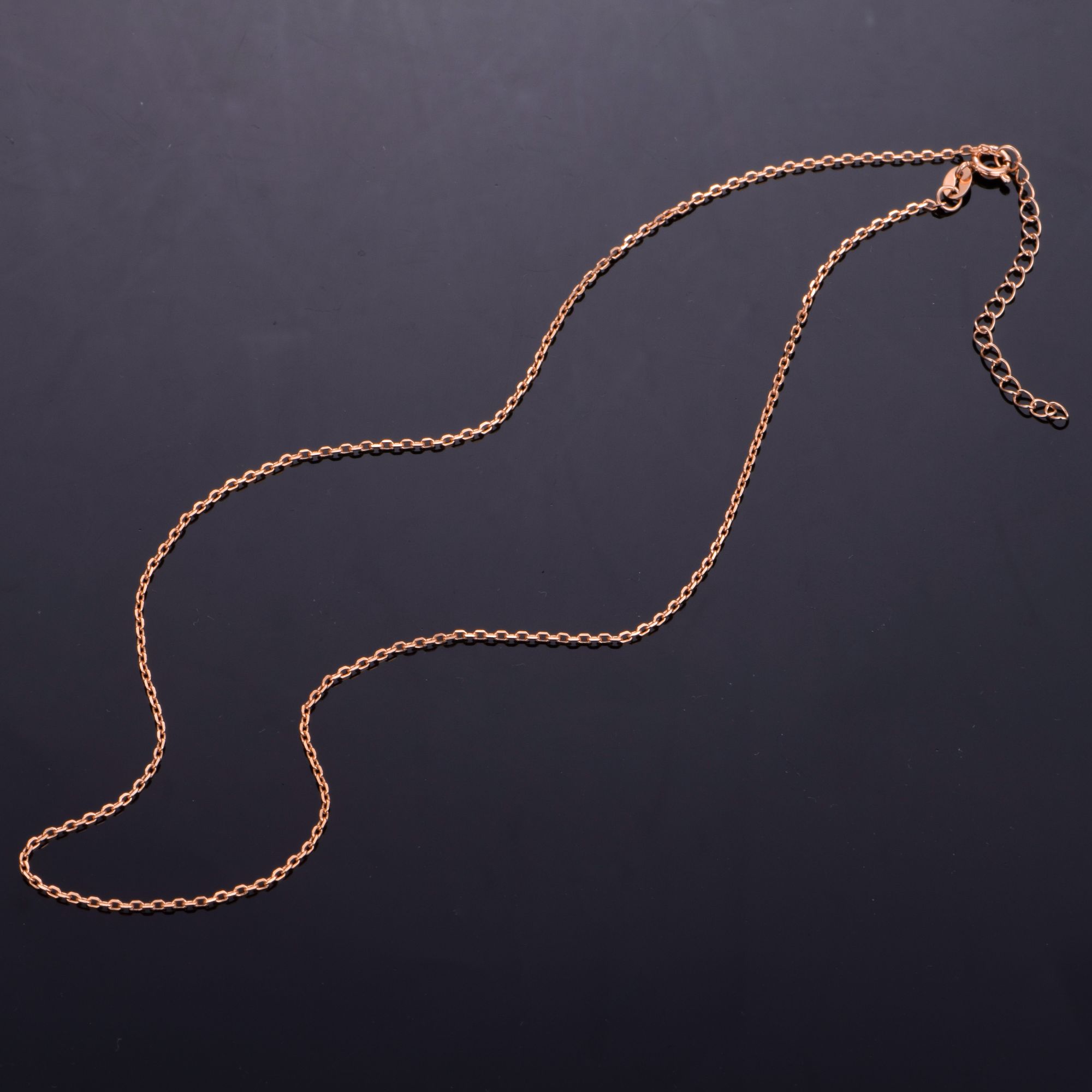 链子925银 银链女素链无吊坠锁骨十字链镀金银链 40+5cm ky0170