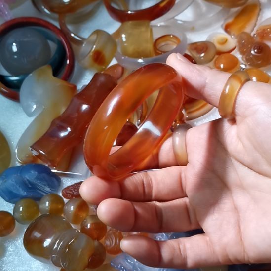 人***节玛瑙/玉髓未镶嵌简单