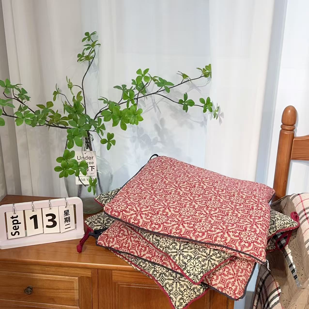 【粉丝专属】定制绑绳民族风中式麻棉坐垫榻榻米垫屁屁垫42*42±2cm