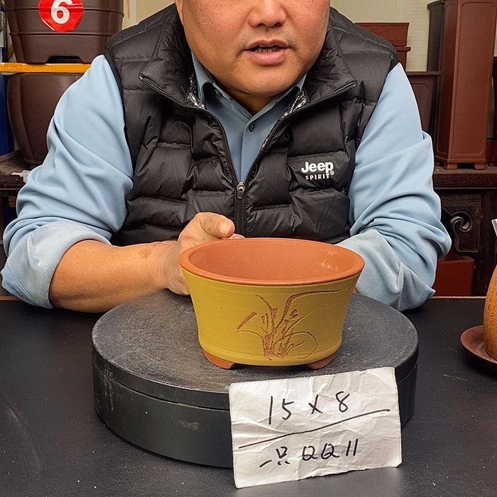 紫砂花盆货号一只QQ11