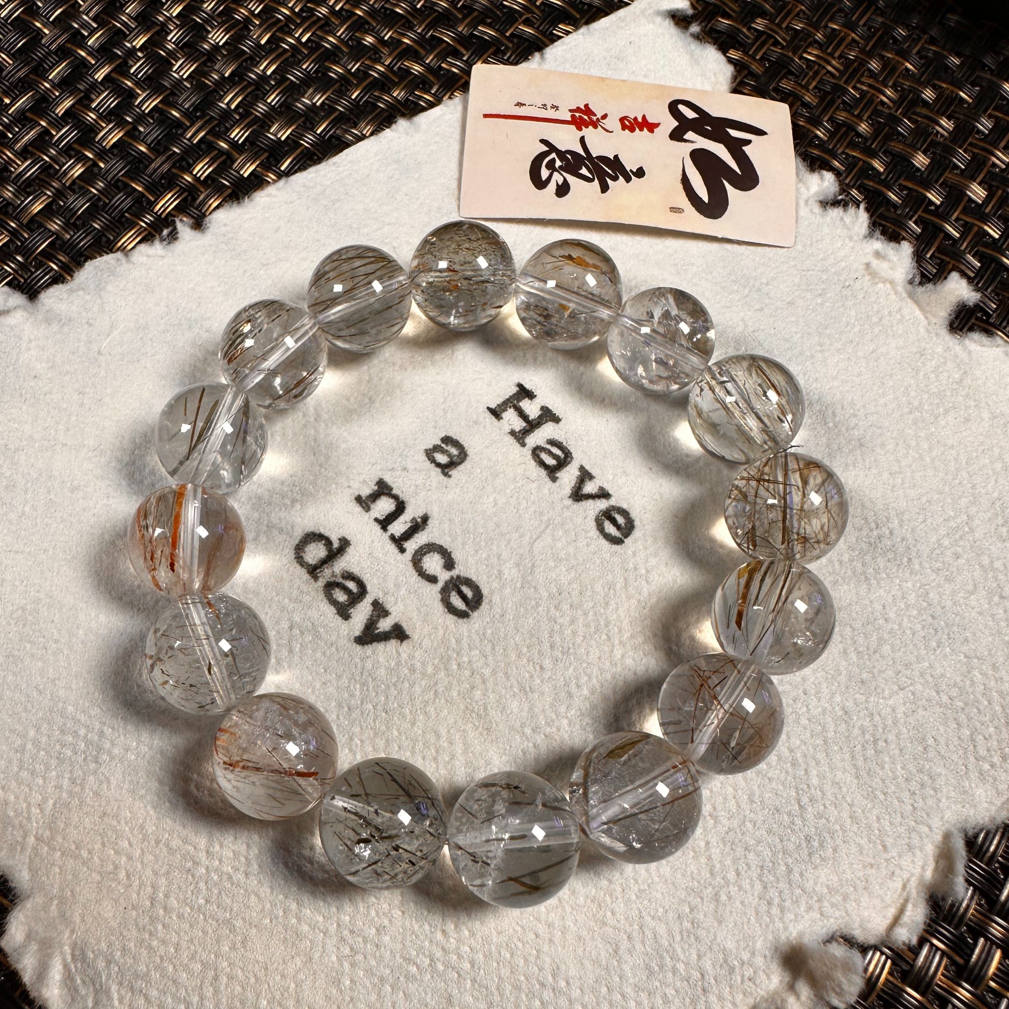 【万象晨曦】天然黑金超发晶水晶手串女轻奢原创设计款