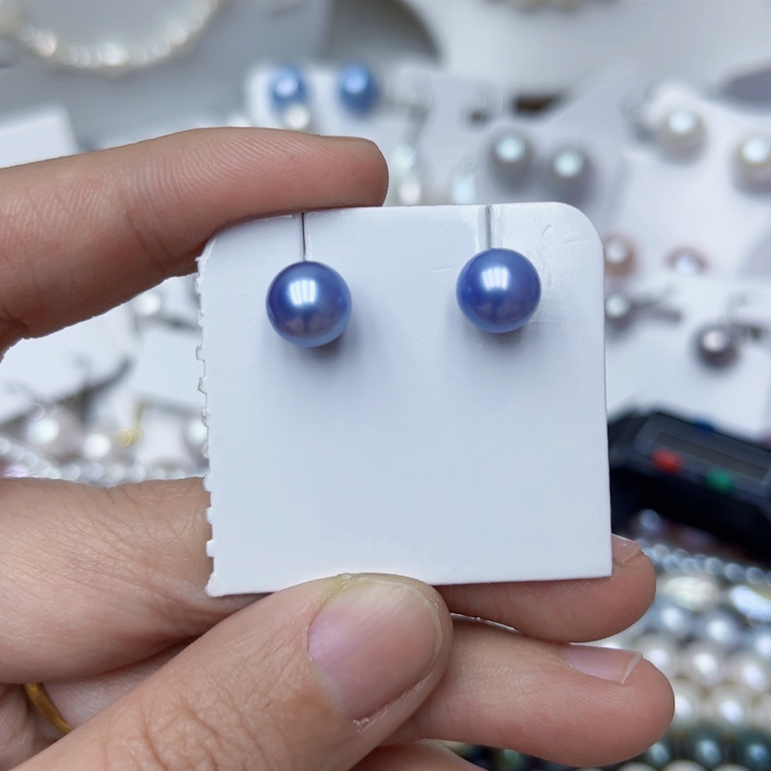 淡水珍珠耳饰银S925镶嵌