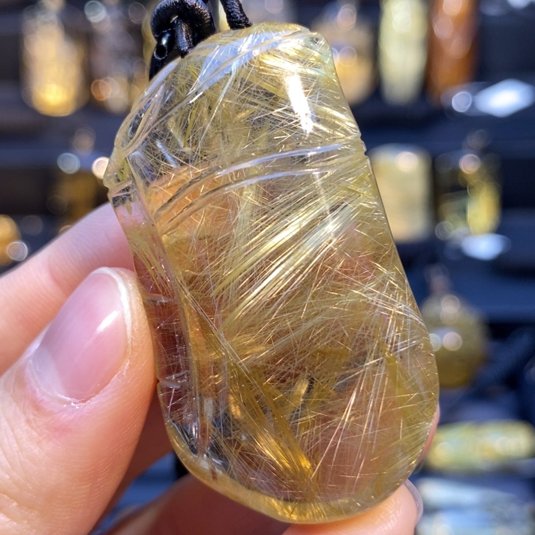 颈饰未镶嵌水晶发晶花竹节吊坠