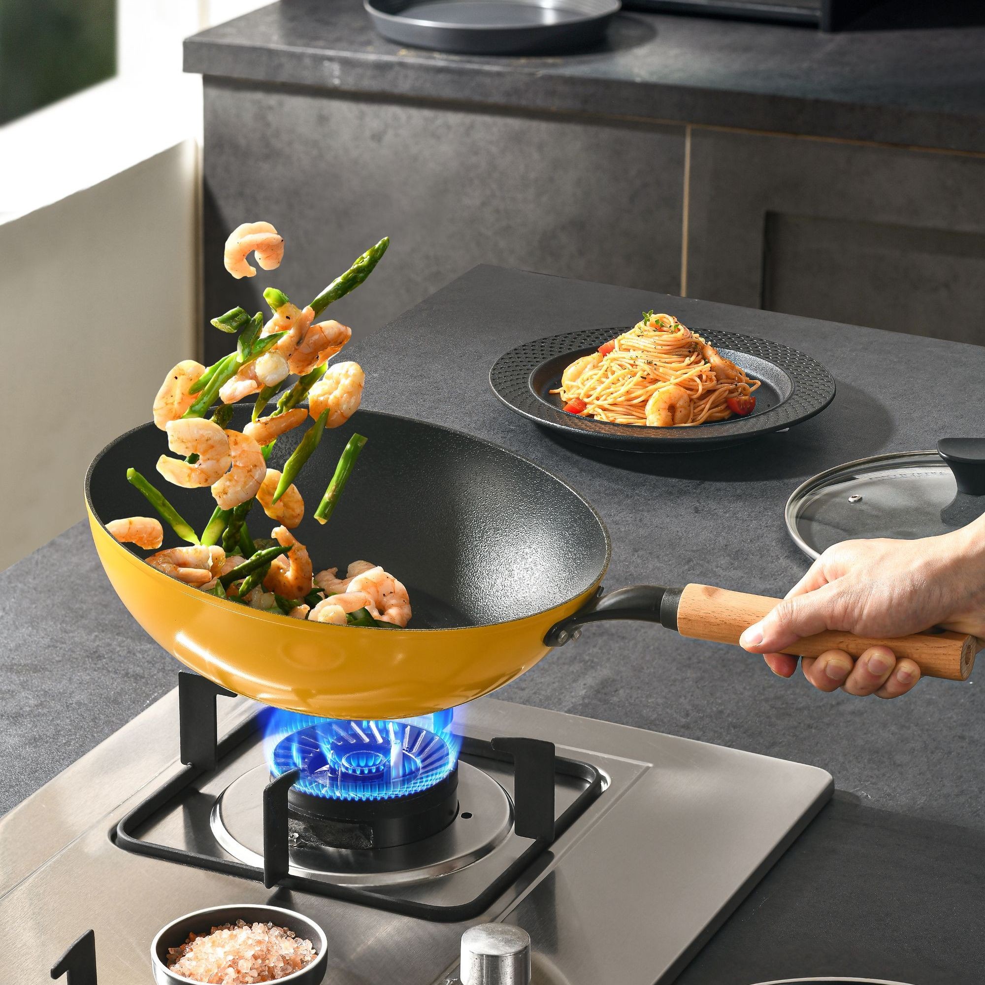 【1.1福利】28CM大黄炒锅带盖   锅麒麟专属