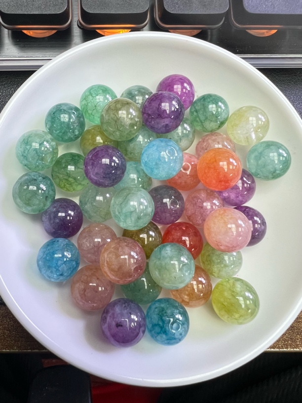 天然碧玺散珠  彩虹碧玺Y2545  卡12MM   20颗（赠弹力绳）