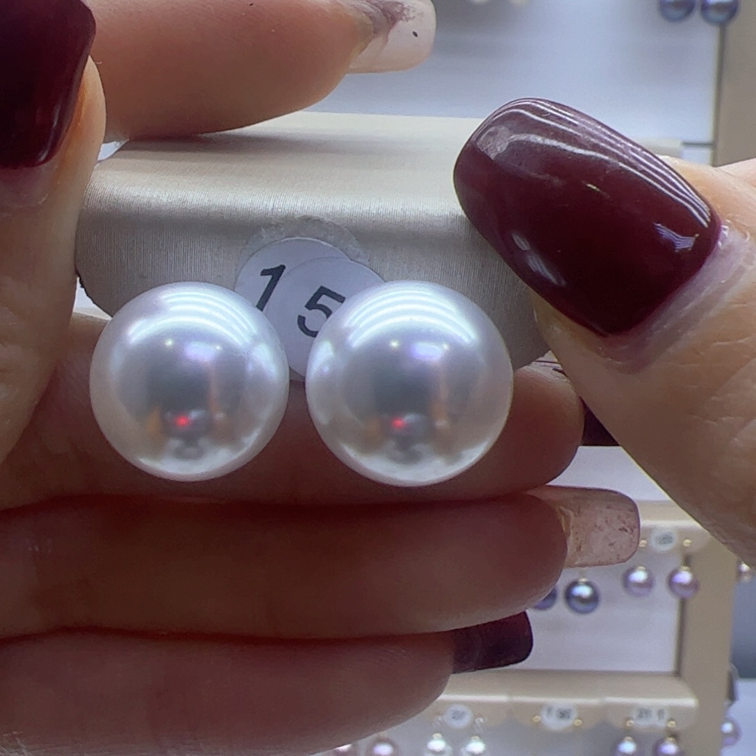 淡水珍珠耳饰18K金镶嵌