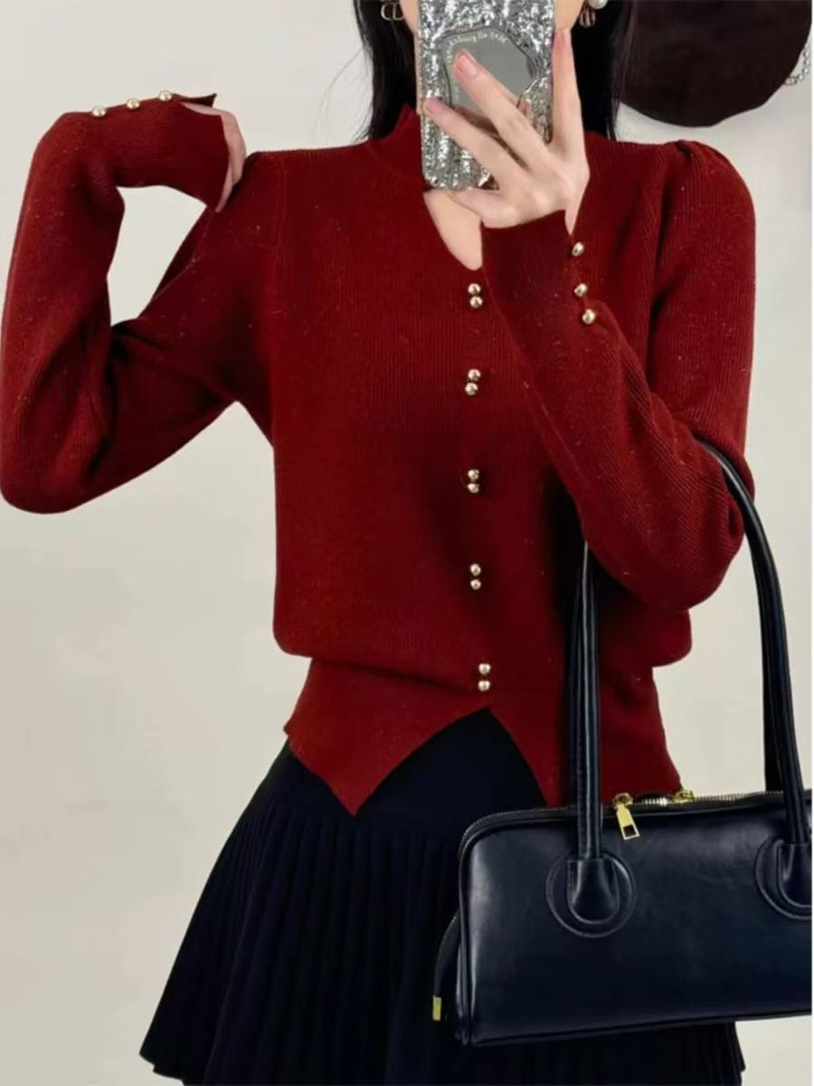 新款爆款挂脖蕾丝通勤韩系针织打底衫