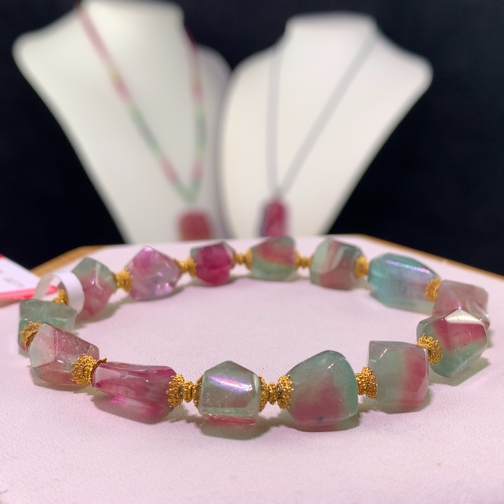 双色碧玺手链未镶嵌