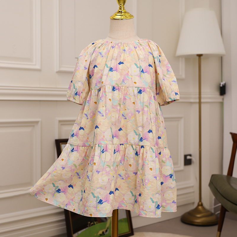 【茧音-宁夏】78%桑蚕丝连衣裙 儿童女童真丝夏季童装花边裙可机洗