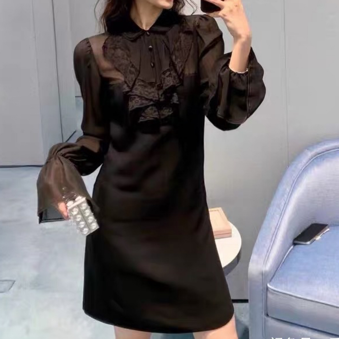 99新 MIU MIU/缪缪 38码/miumiu缪缪蕾丝边连衣裙/99新