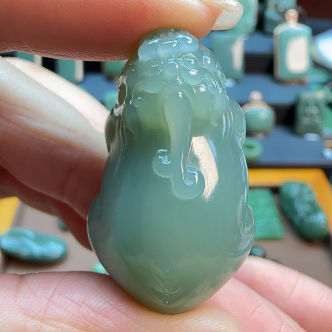 和田玉（碧玉）吊坠(不含链)未镶嵌