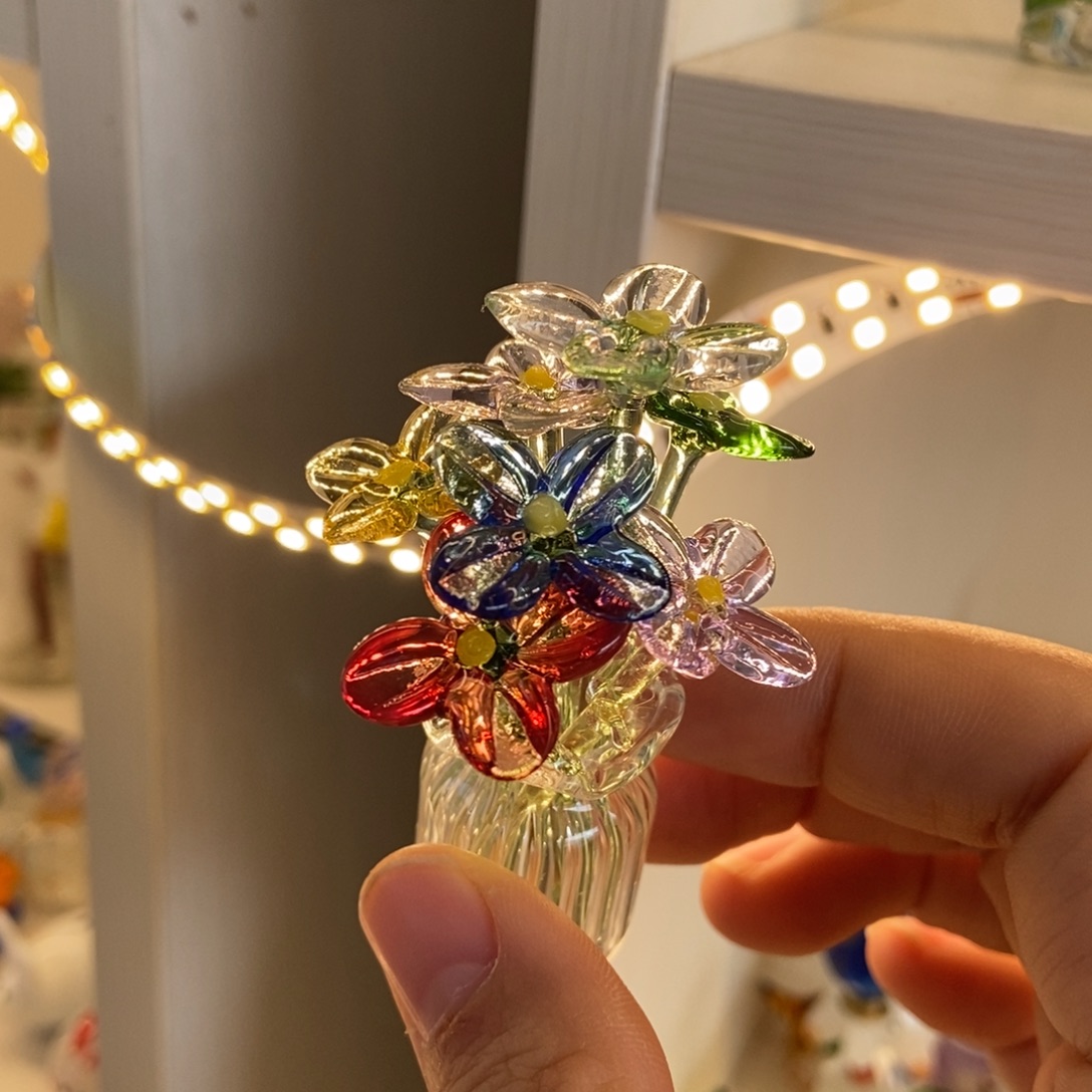 手工艺品琉璃七色花