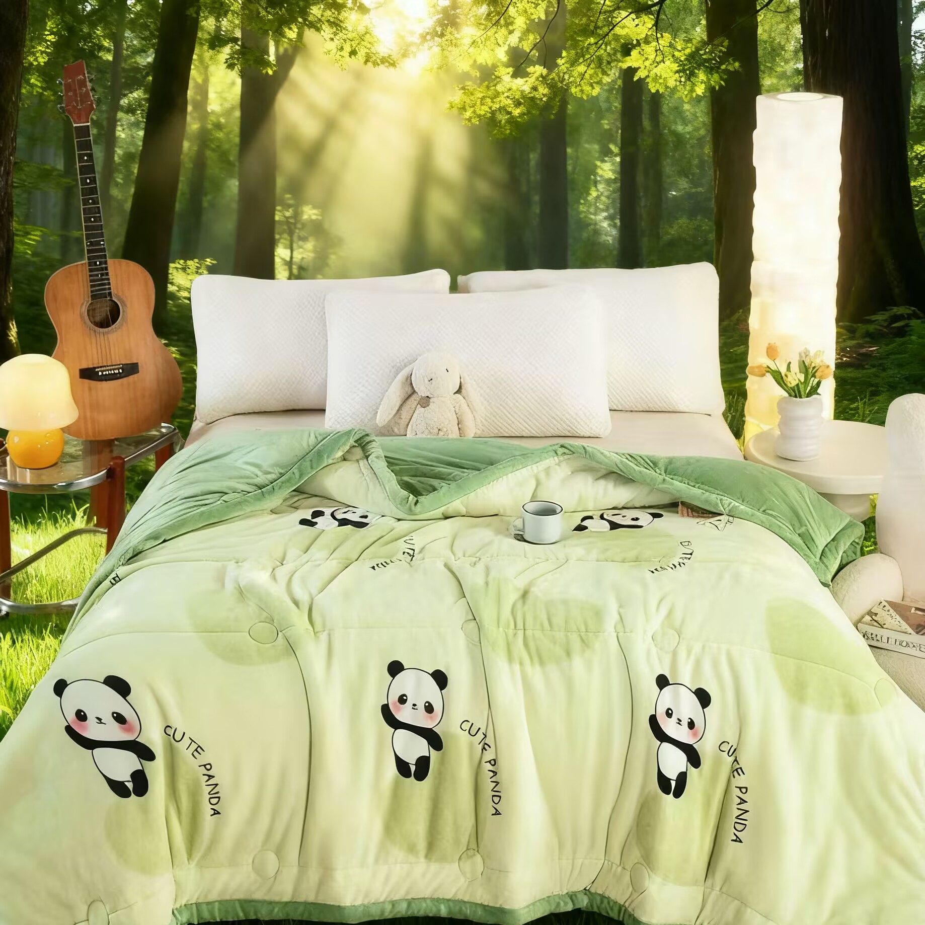 【试睡三十天】2025新款牛奶绒被子 熊猫萌趣